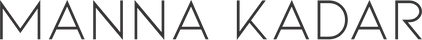 manna kadar logo in dark gray in simple thin san serf lettering