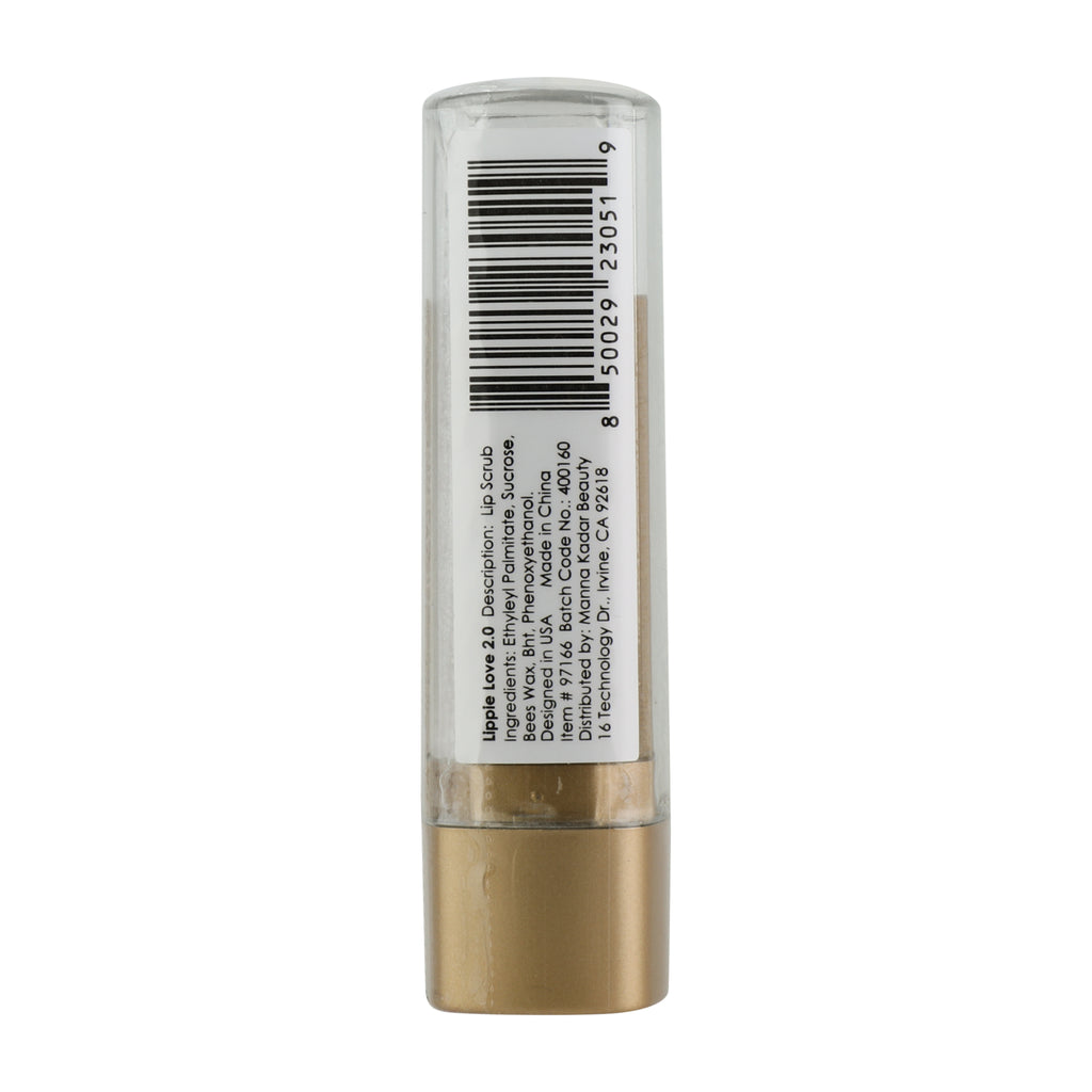 Lippie Love Lip Scrub back of tube with bar code and ingredient label